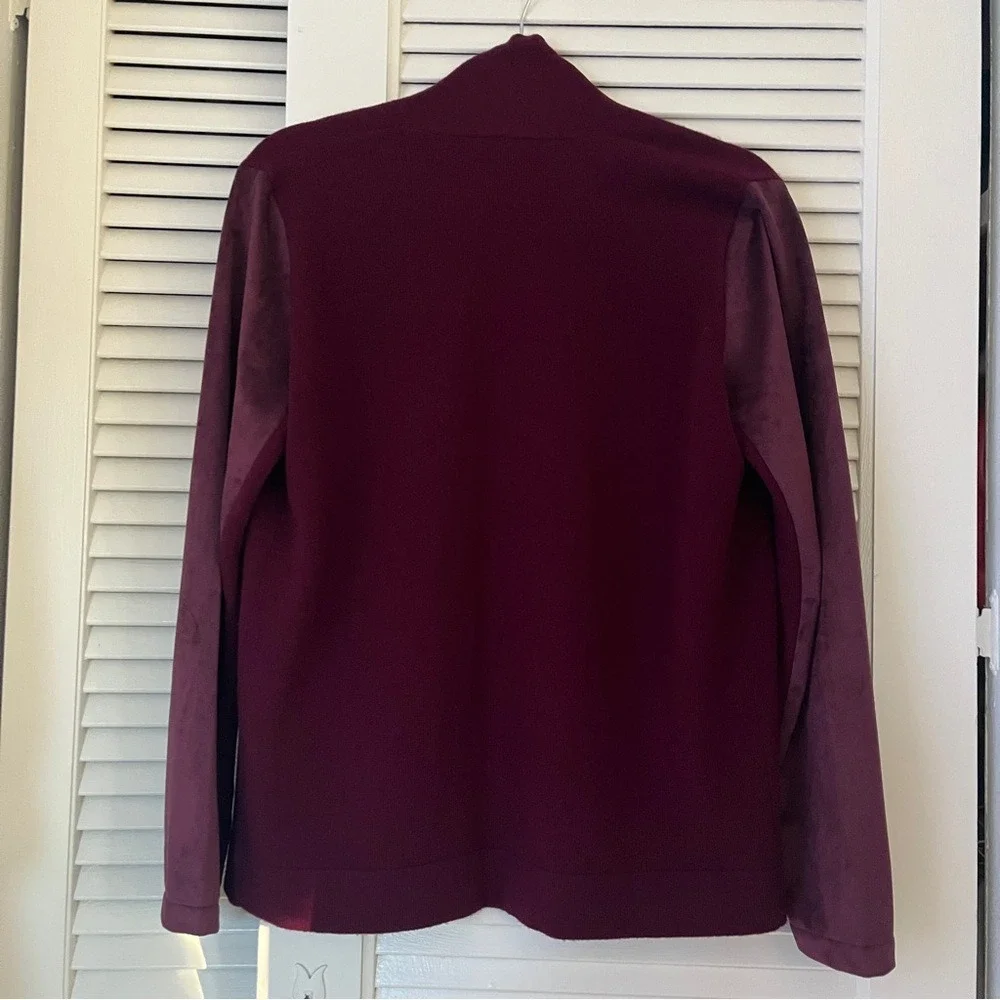 Bruno Magli Burgundy Cashmere Wool Blend Cardigan Sweater Sz M - Picture 4 of 8